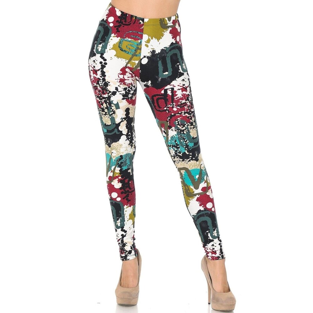Reg One Size Womens Juniors Buttery Soft Aurora Borealis Leggings - Picture 5 of 9